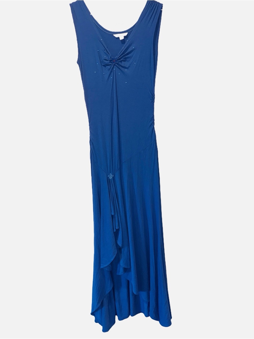 Boston Proper Royal Blue Sleeveless Maxi Dress with Front Knot